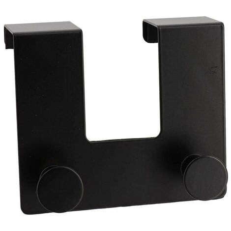Patere metal 2 crochets pour porte - noir - Tendance