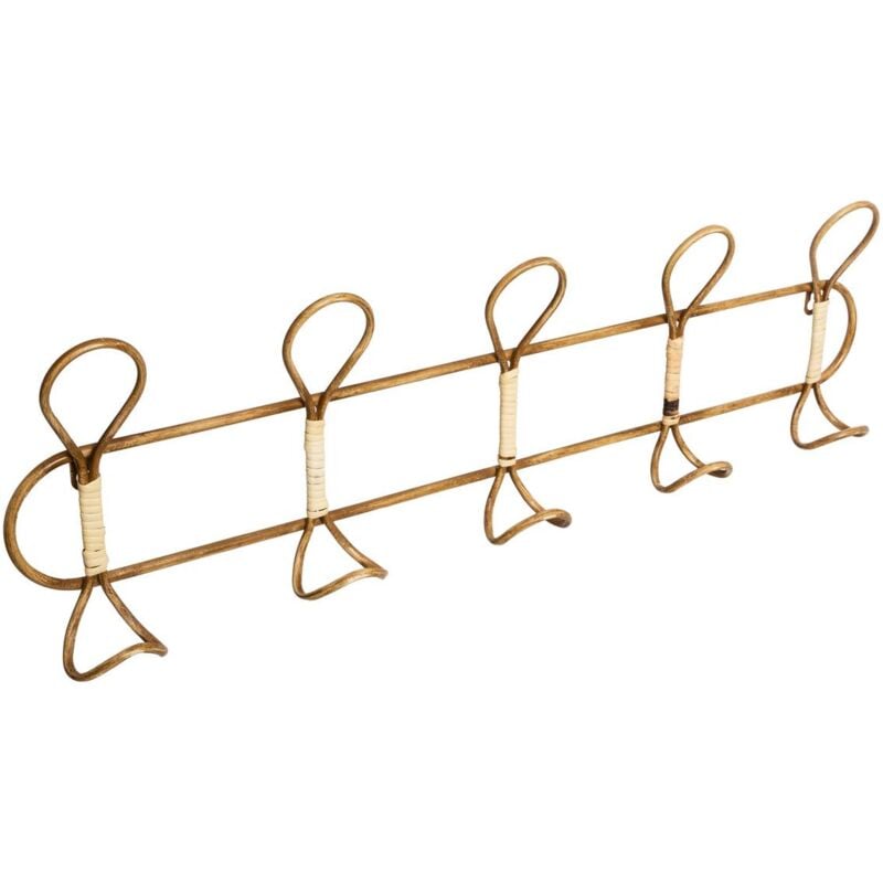 Atmosphera - Patère en métal 5 crochets en métal - 76,3 x 7,5 x 22,5 cm - Doré - Livraison gratuite - Marron