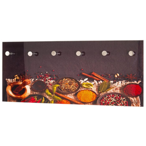 Patère Murale 6 Crochets "Imprimé" 70cm Multicolore