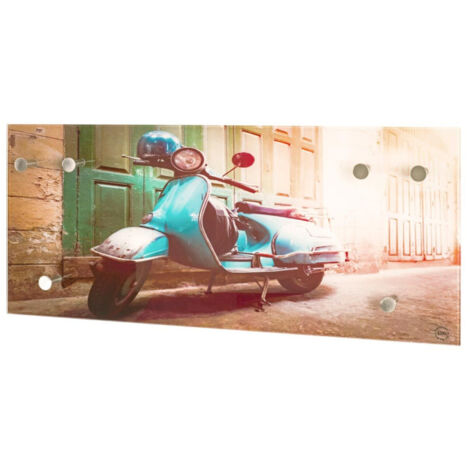 Patère Murale 6 Crochets "Scooter" 70cm Multicolore
