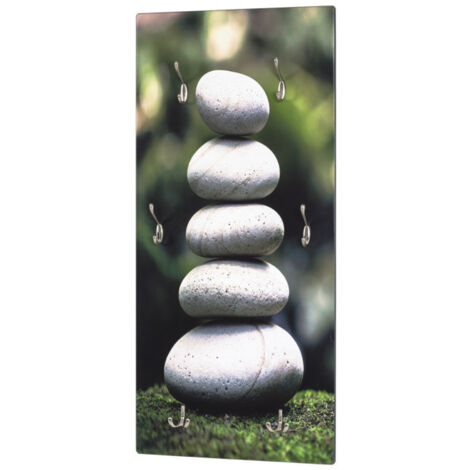 Patère Murale 6 Crochets "Stone" 100cm Vert