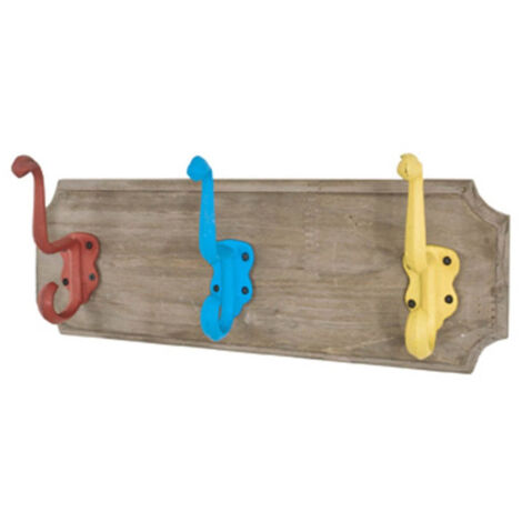 Patère Murale Bois "School" 35cm Multicolore