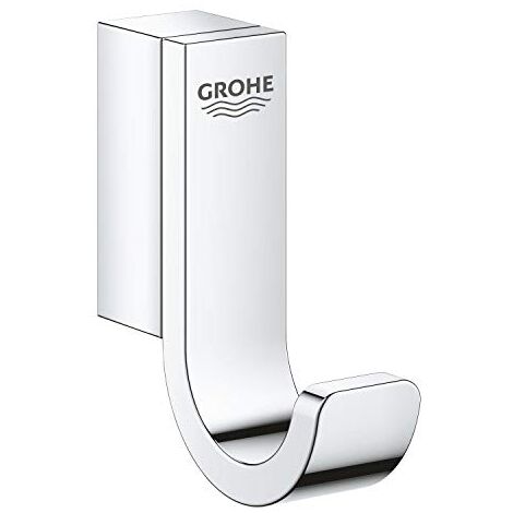 Patère murale chromée pour peignoir – Fixation murale avec vis cachées – Finition brillante GROHE StarLight – 1 crochet inclus
