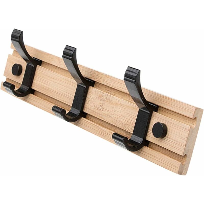 Fei Yu - Patère Murale de 3 Crochets Mobile, Patères Porte Manteaux Crochet Mural pour Serviettes Chapeau Suspendre Manteaux écharpes, Sacs à Main et