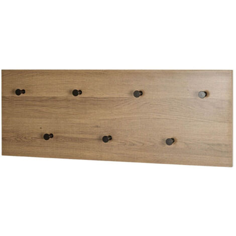 Patère Murale Double "Miranda" 80cm Chêne Foncé & Noir