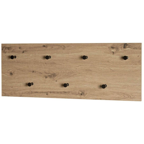 Patère Murale Double "Miranda" 80cm Chêne & Noir