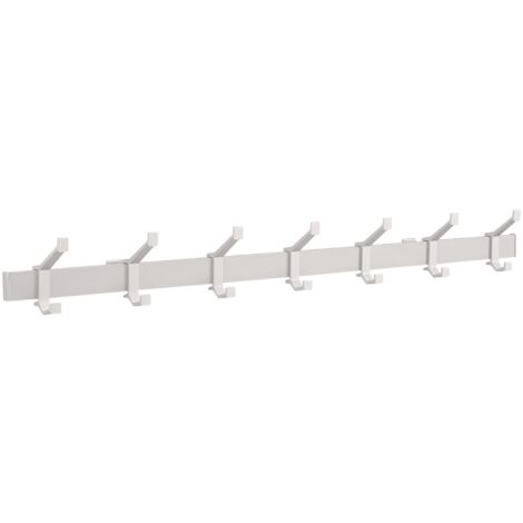 Patère murale en aluminium F1 ma argentée 7 crochets pour chapeaux/manteaux L.1050mm