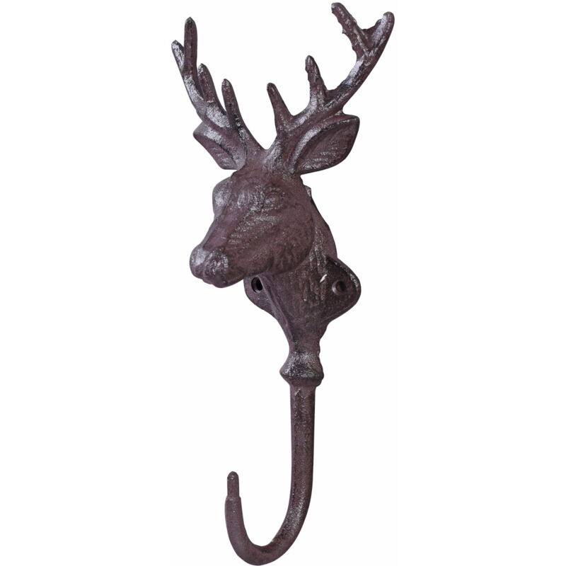 Patère murale en fonte en forme de tête de cerf