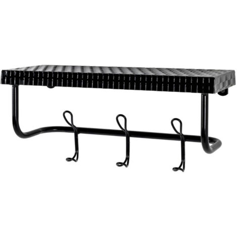 Patère Murale Étagère "Lilian" 42cm Noir