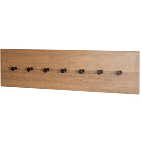 Patère Murale "Miranda" 80cm Chêne Foncé & Noir