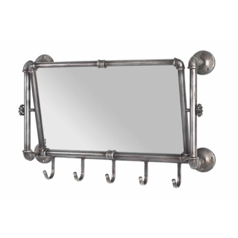 Patère Murale & Miroir "Cervin" 75cm Anthracite