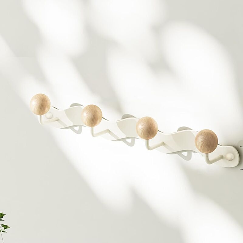 Patère murale, porte-manteau, patère en bois, crochet mural, patère de porte d'entrée - manteaux, chapeaux, serviettes (blanc, 39 cm/13,77 po)