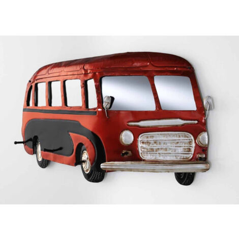 Patère Murale Vintage "Bus" 79cm Rouge