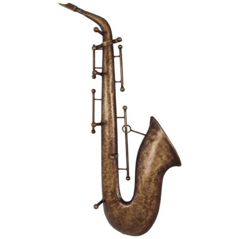 Patère Murale Vintage "Saxophone" 69cm Marron