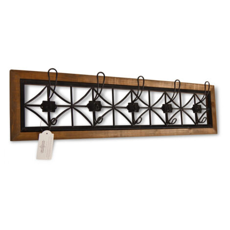 Patère portemanteau 5 accroches - Bois - Marron - Décoration d'Autrefois