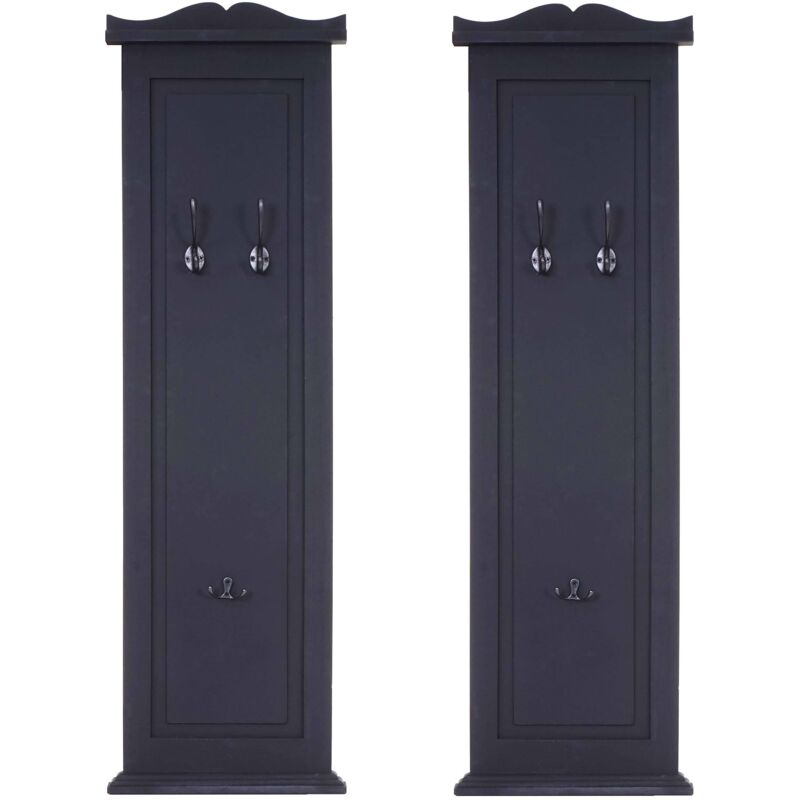 HHG - jamais utilisé] 2x garderobe murale, étagère / vestiaire / planche à crochets, 109x28x4cm, gris foncé