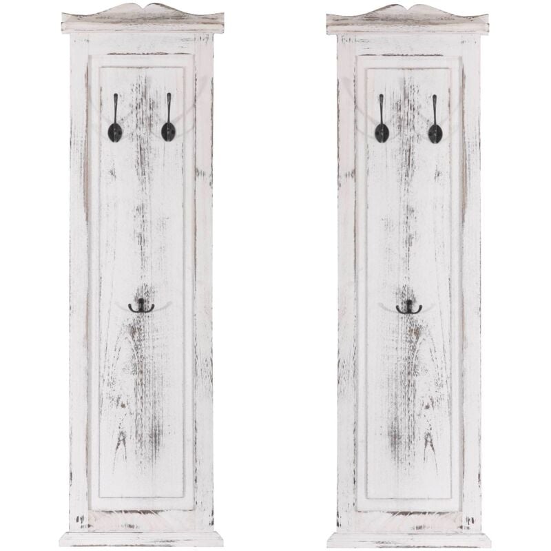 HHG - jamais utilisé] 2x patère, portemanteau, vestiaire ouvert, 28x3,5x109cm, shabby, vintage, blanc