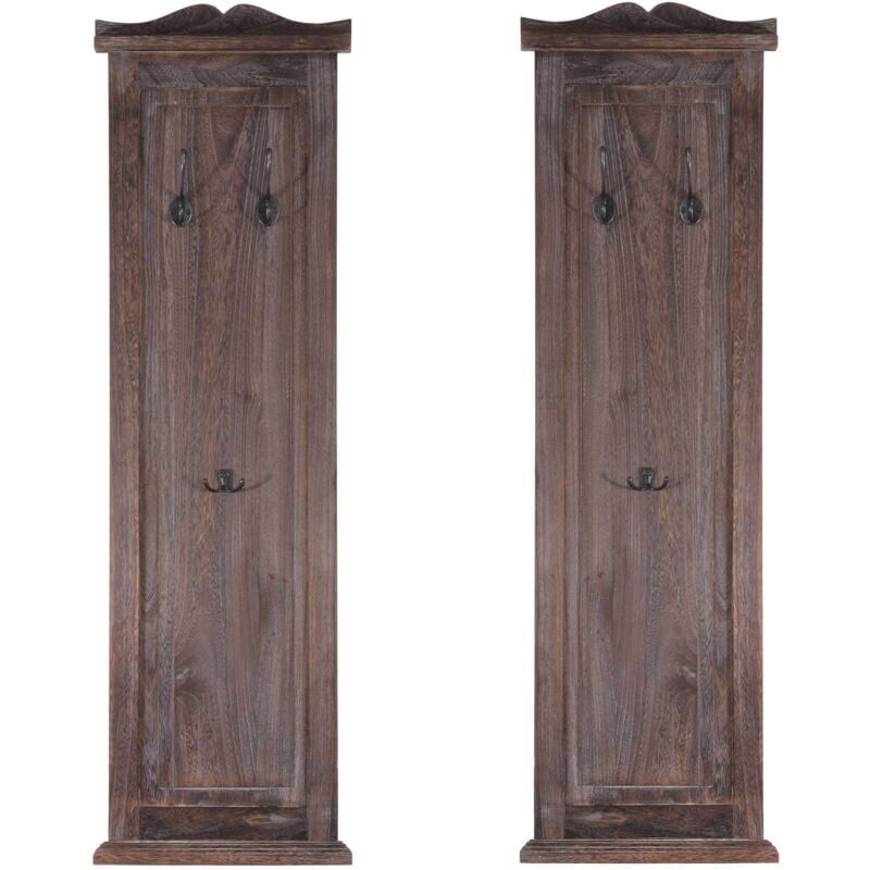 Jamais utilisé] 2x patère, portemanteau, vestiaire ouvert, 28x3,5x109cm, shabby, vintage, marron