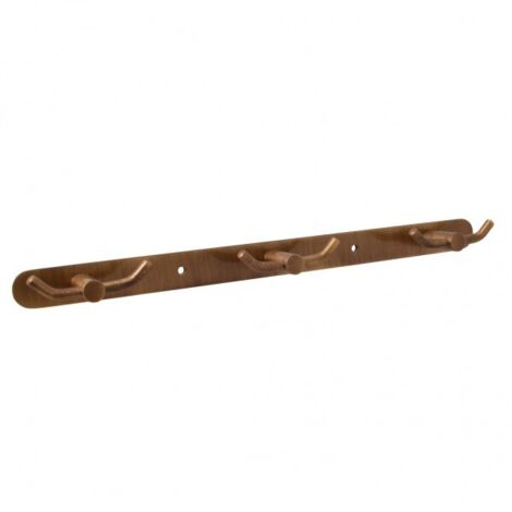 Patère triple à double crochet COLORADO en laiton bronze 36 cm