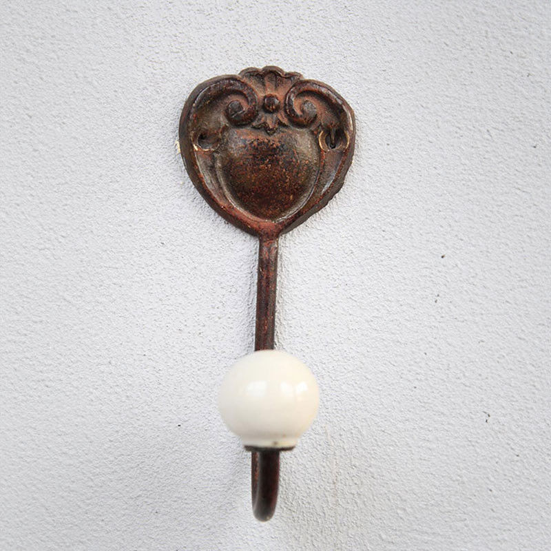 Chehoma - Patère vintage coeur fonte 11x5cm