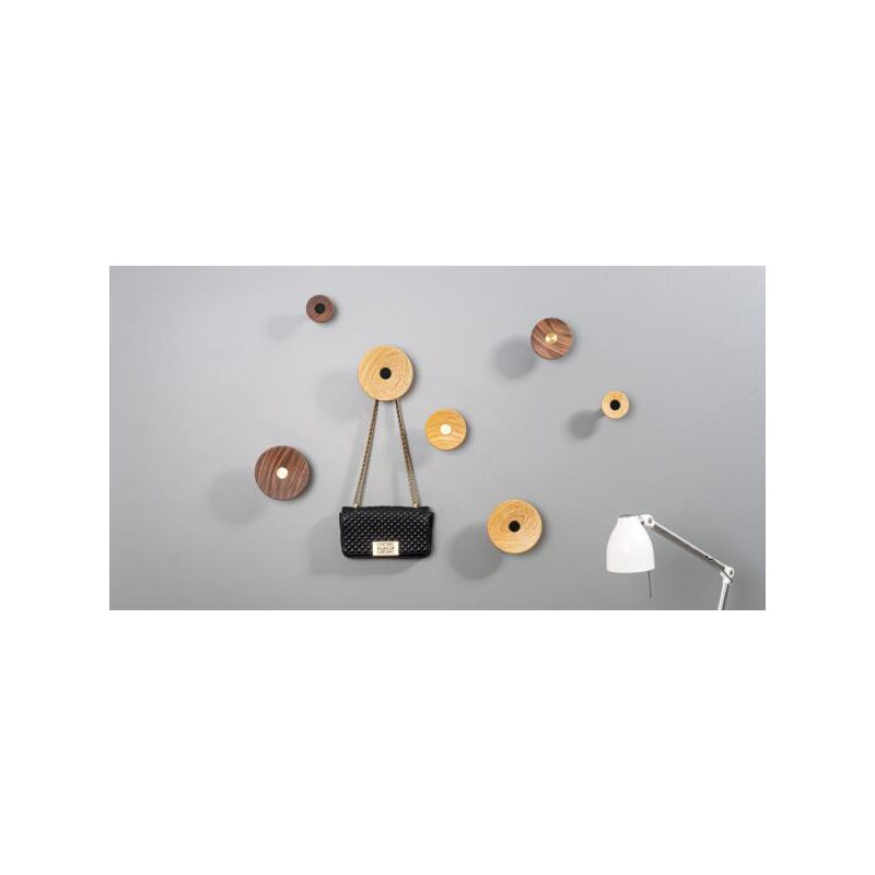 Viefe - Patère Zoot 7001 - talla Laiton foncé brossé / chêne / 60 mm