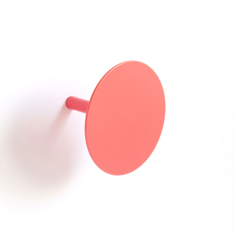 Patère à Fixer Colorée Orange corail Diam : 68 mm