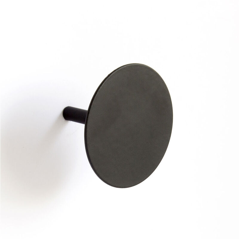 Homemaison – Patère à fixer colorée noir 68 mm – Métal époxy – Pour fixation murale – Accroche serviettes et vêtements