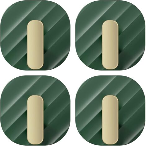 Patères Portemanteaux, Crochets Collants Crochet Adhésif Trou Forte Porte Adhésive Portante Tenture Murale Vêtements Salle De Bain sans Trace Crochet Autocollant (Color : Vert, Size : 4 pcs)