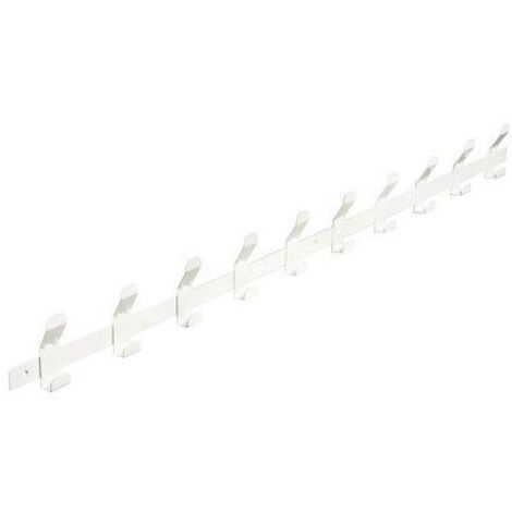 Patères sur lisse 10 têtes en acier laqué blanc longueur 1500 mm - DEVISMES