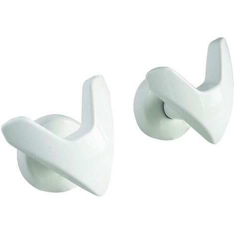 Patères V pour sèche serviette Blanche - pour tube Plat à visser