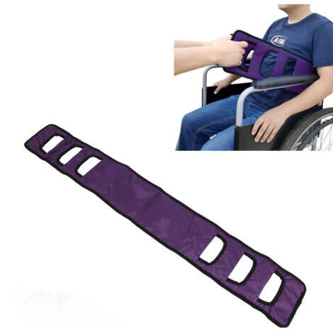 Patiententransfergurt „Mobilitätshilfe“ – Atmungsaktiver und gepolsterter Hebegurt aus Nylonnetz – Lila, 122 x 18 cm, 1 Stück