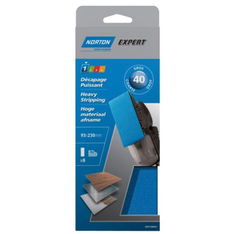 Patin Expert non perforé 93x230 grain 40 x 8 pièces - NORTON