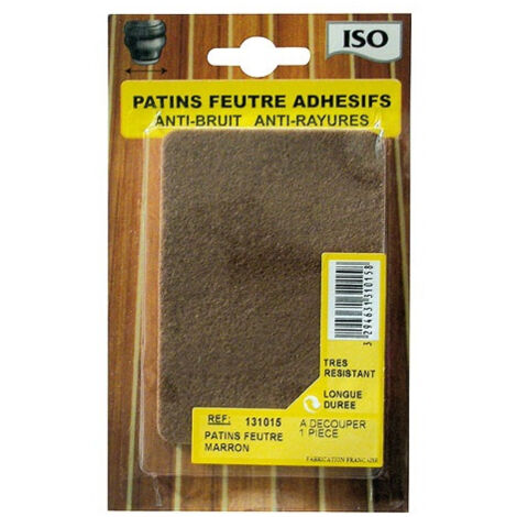 Patin feutre adhésif 75x100 marron x1 sc - ISO