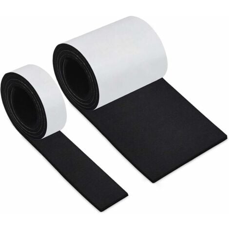 DPZO Patin Feutre Feutrine Autocollante pour Meuble, Patins Chaises Antiderapant Feutre 2 Rouleaux（10010+1002）Découpe Libre de Toute Taille Feutrine Adhesive Noire Protection Pied de Table Chaise-INHHUB