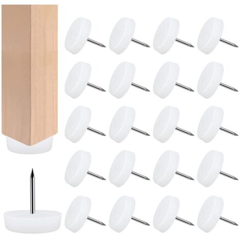 Patin Meuble Plastique - 50 pièces, Patin Meuble Plastique à Clouer - Protection Sol