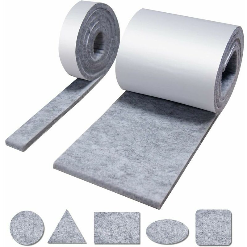 Patin meuble,patin feutre Triomphe 2 rouleau feutrine autocollante ,tampon patin chaise,patins glisseurs pour meubles et votre plancher en bois (100