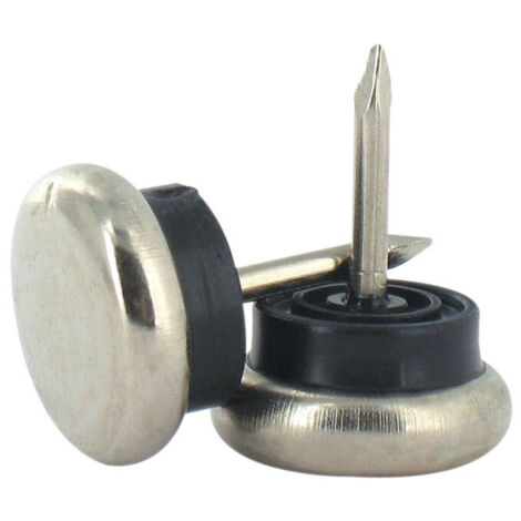 Patin nickelé à clouer Ø 22 mm - Lot de 4