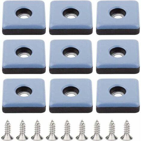 Patin pour meuble,GU.B/bon 24 Pieces Patins Meubles Téflon 25mm Pied de Chaise avec Vis Patins en Téflon PTFE Tampon Chaise Patin Glisseur Pied de Chaise à Visser Carrés pour Bureau Chaise Sol en Bois