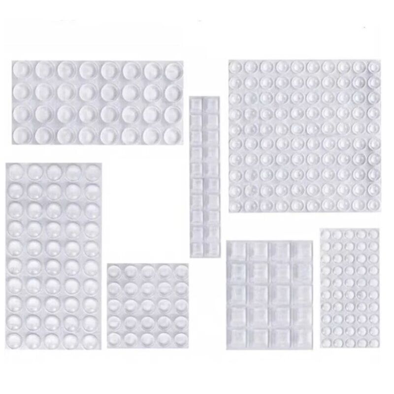 Patin Silicone, Anti-Bruit Butées Patins de Protection Caoutchouc Auto-Adhésif Tampon Transparent Pieds Antidérapant pour Porte Placard, Cuisine,