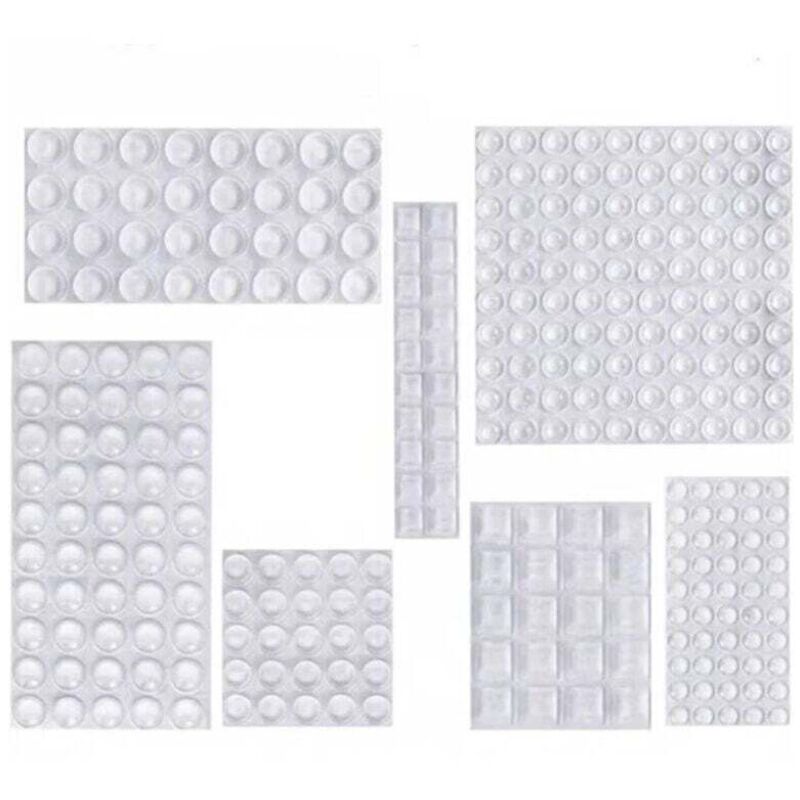 Patin Silicone, Anti-Bruit Butées Patins de Protection Caoutchouc Auto-Adhésif Tampon Transparent Pieds Antidérapant pour Porte Placard, Cuisine,