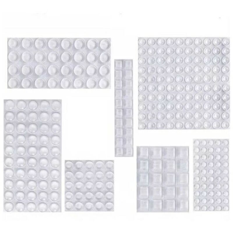 RHG Patin Silicone, Anti-Bruit Butées Patins de Protection Caoutchouc Auto-Adhésif Tampon Transparent Pieds Antidérapant pour Porte Placard, Cuisine,