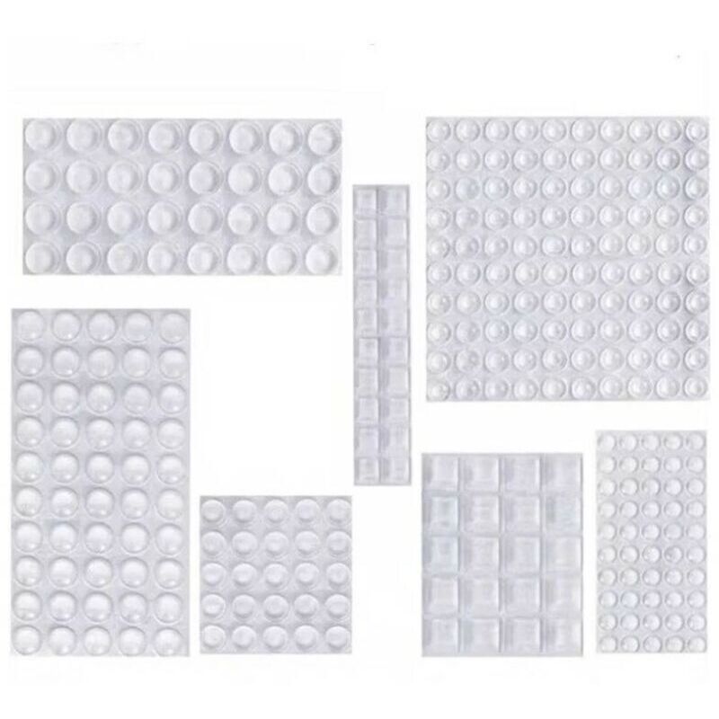 Patin Silicone, Anti-Bruit Butées Patins de Protection Caoutchouc Auto-Adhésif Tampon Transparent Pieds Antidérapant pour Porte Placard, Cuisine,