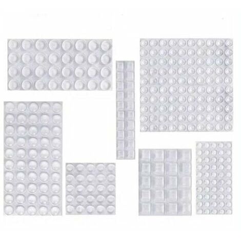 Patin Silicone, Anti-Bruit Butées Patins de Protection Caoutchouc Auto-Adhésif Tampon Transparent Pieds Antidérapant pour Porte Placard, Cuisine, Salle de Bain, Bureau 7 Tailles
