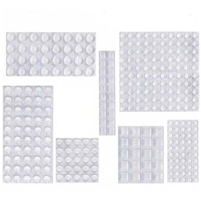 Patin Silicone, XU, Anti-Bruit Butées Patins de Protection Caoutchouc Auto-Adhésif Tampon Transparent Pieds Antidérapant pour Porte Placard, Cuisine,