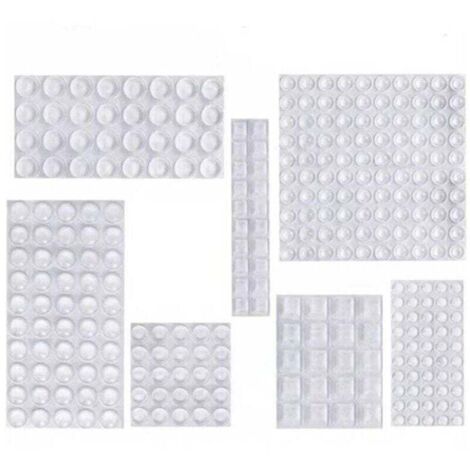 Patin Silicone, XU, Anti-Bruit Butées Patins de Protection Caoutchouc Auto-Adhésif Tampon Transparent Pieds Antidérapant pour Porte Placard, Cuisine, Salle de Bain, Bureau 7 Tailles - KZQ