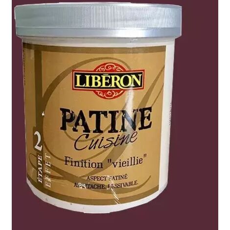 Patine pour meubles de cuisine et salle de bain 1L – Finition vieillie aubergine – Antitâche et lessivable à l'eau savonneuse – Liberon