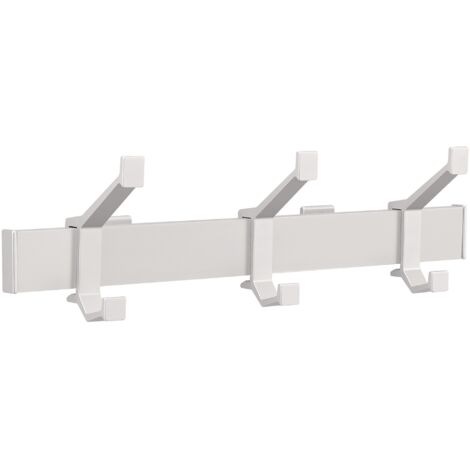 Patinère murale alu.F1 ma argent 3 patères L.410mm