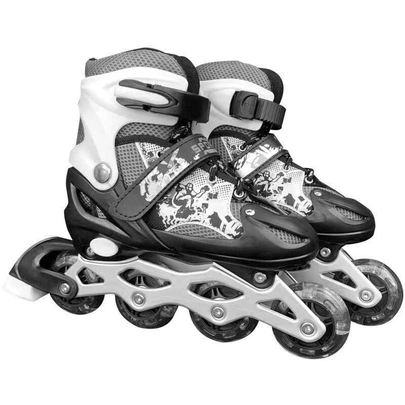 

Patines de ruedas ajustables Inline States con ruedas iluminadas Patines de ruedas iluminadores para ninos, adultos, interiores y exteriores,Blanco y