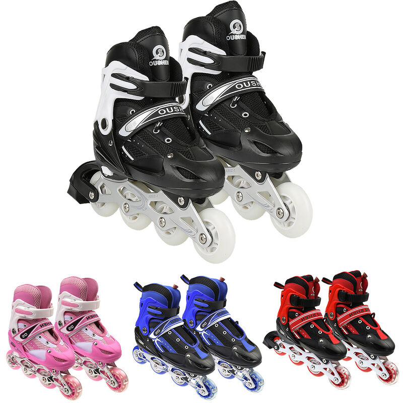 

Patines de ruedas para niños ajustables talla S (31-34) patines de ruedas, negro