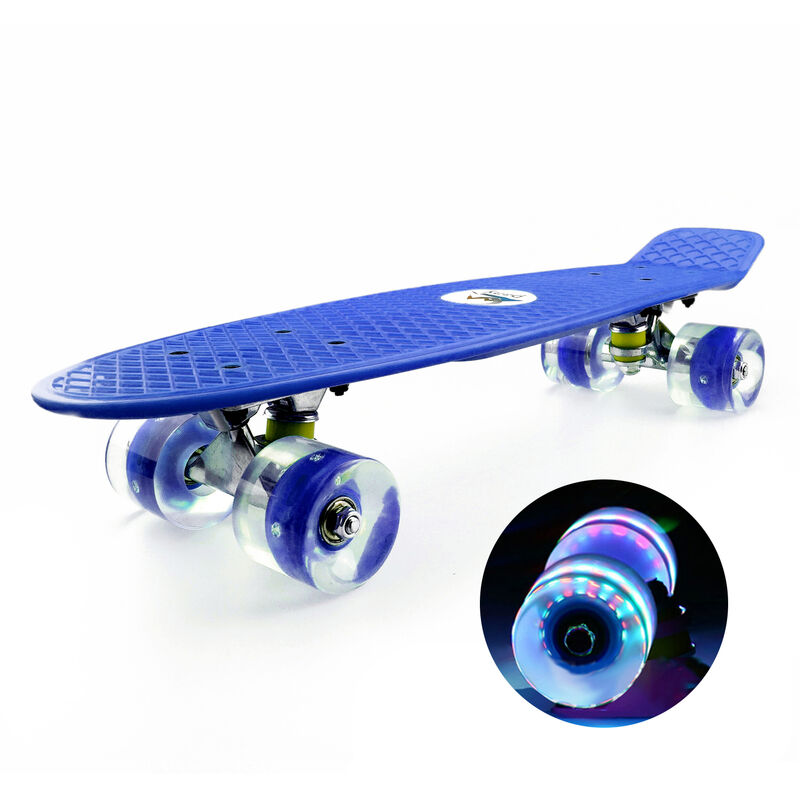 

Patineta de 22 '' con ruedas LED de colores Ruedas intermitentes Patineta para ninos y ninas,Azul oscuro